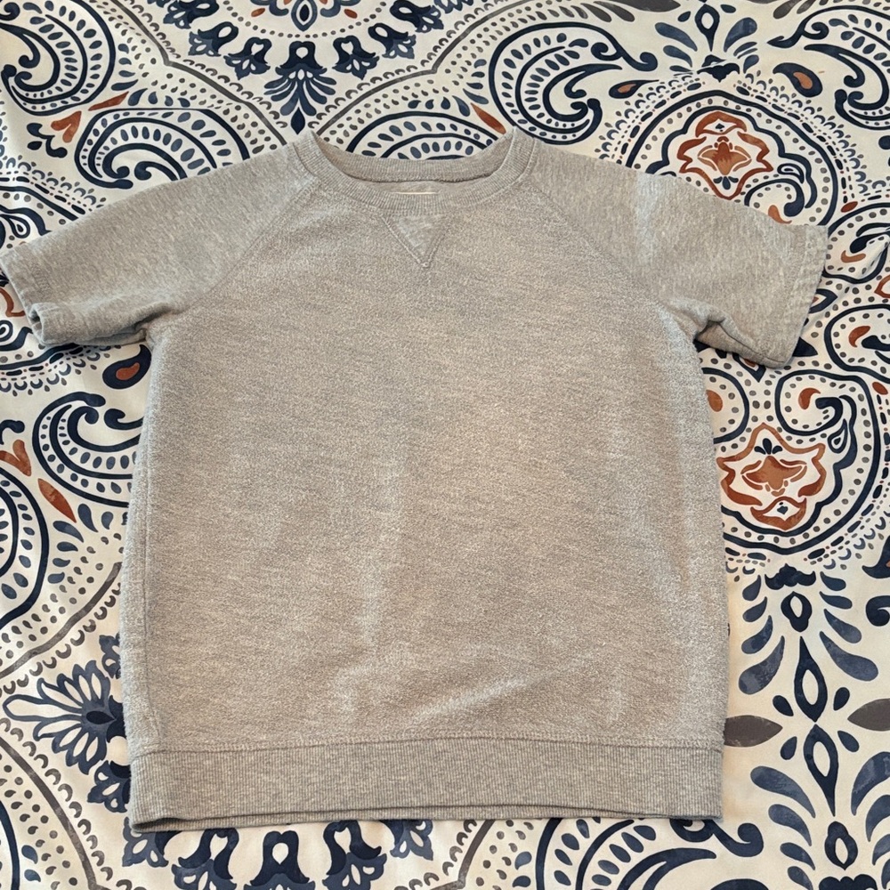 Gray Short Sleeve Sweatshirt